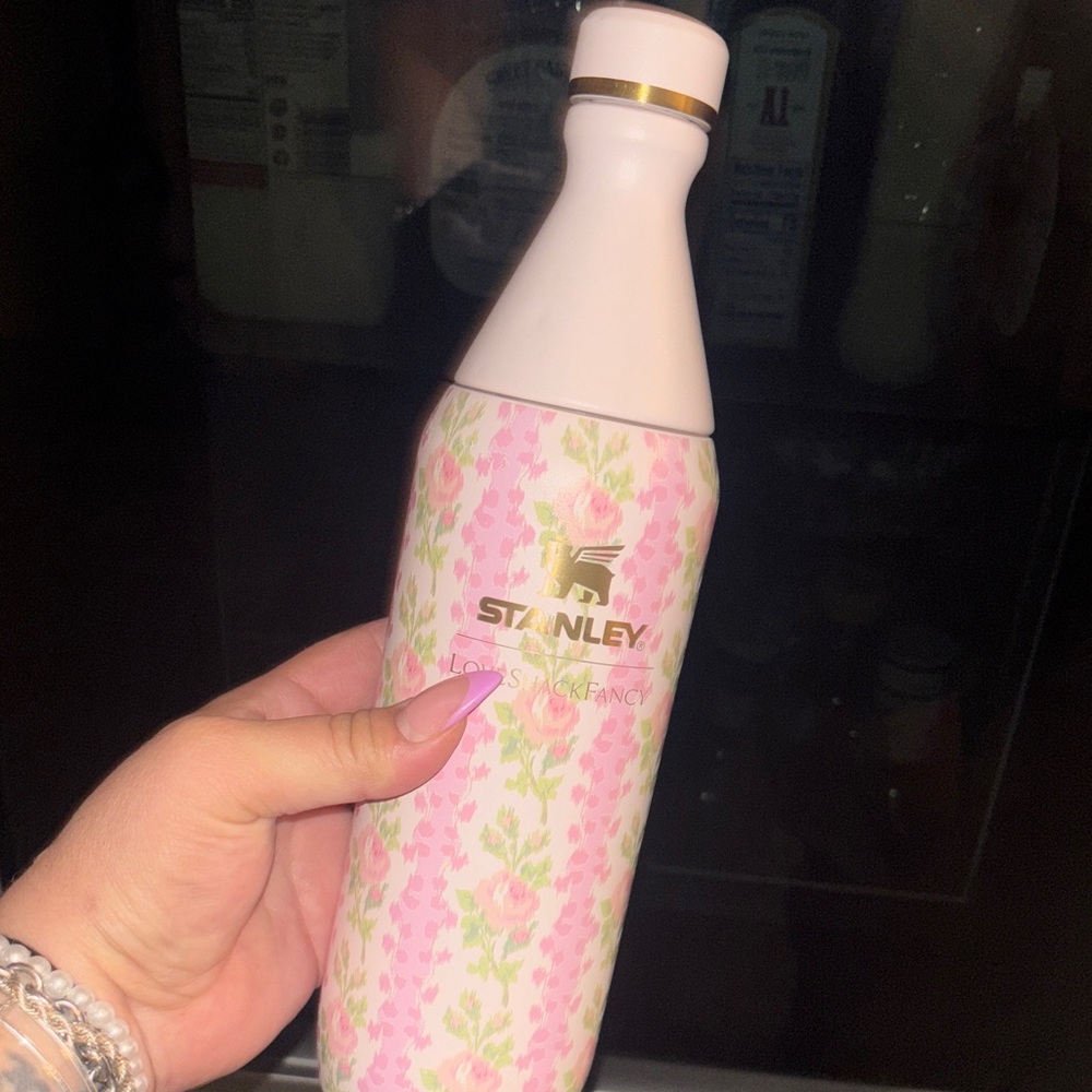 Stanley Pink and Green Floral Bottle